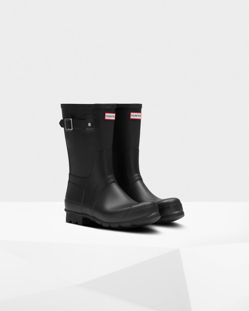 Galochas Curtas Hunter Homem Pretas - Original Exploded Logo Texture - 15AVWRSJC